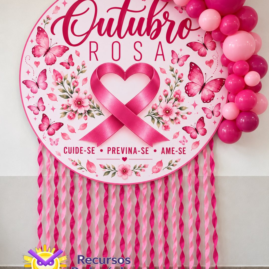 Painel Outubro Rosa -Laço