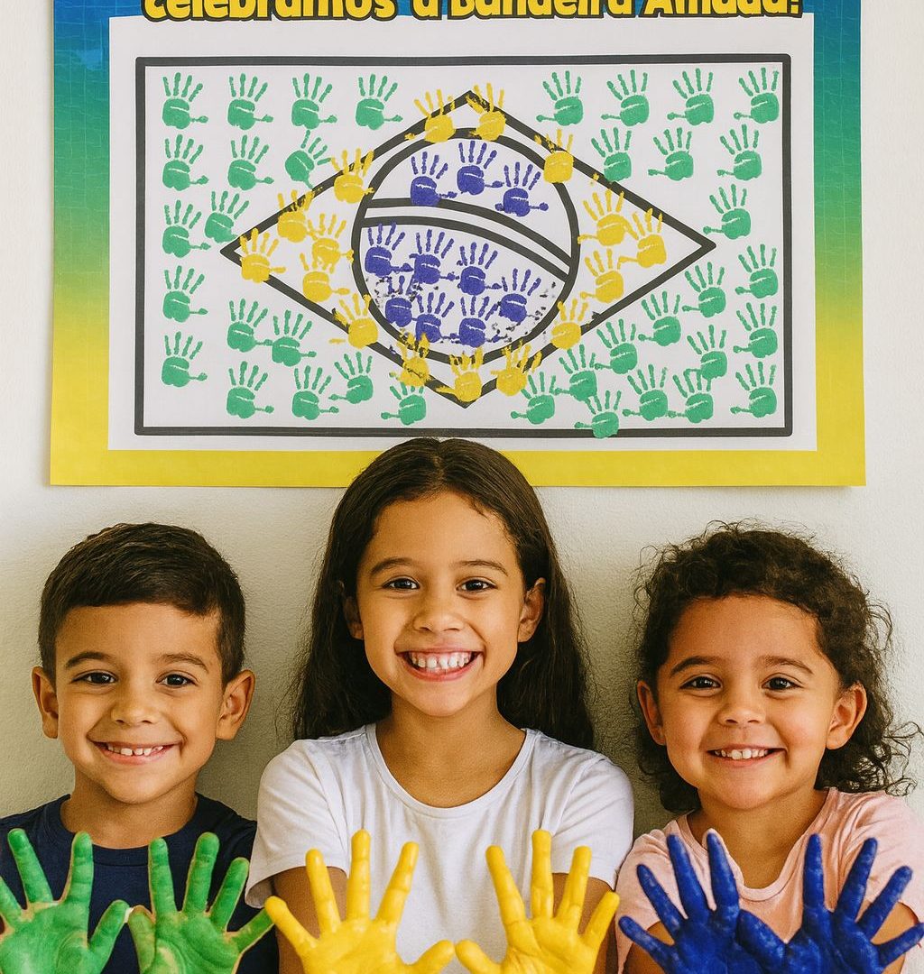 Cartaz Bandeira Carimbo Mão