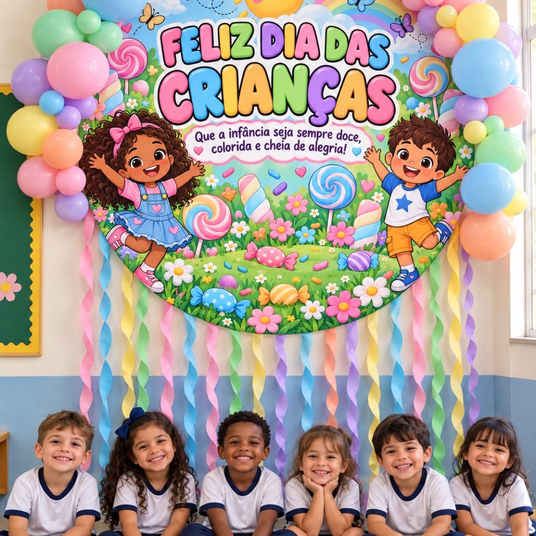 Painel Dia das Crianças- Cores Fofas