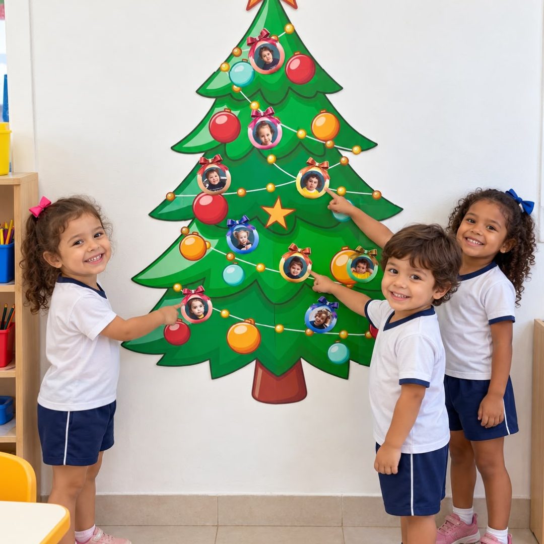 Painel Árvore Natal Editável- Foto Alunos