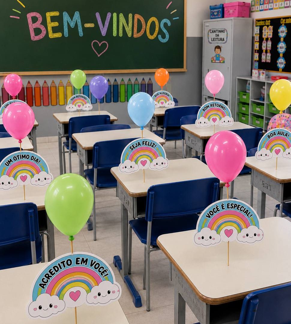 Plaquinhas Incentivo Arco- íris