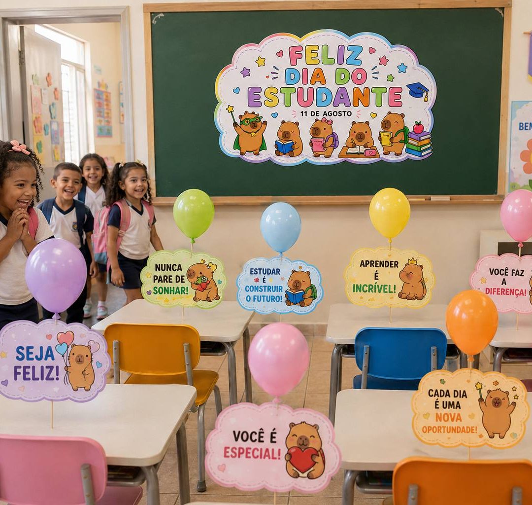 Kit Painel e Plaquinhas Capivaras